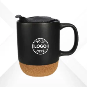 Black Ceramic Mug with Cork Base