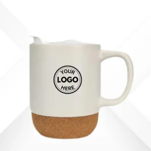 White Ceramic Mug with Cork Base