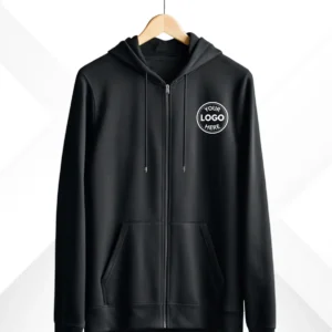 Create Your Customized Black Zip Hoodie