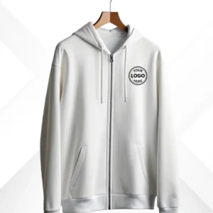 Customized White Zip Hoodie